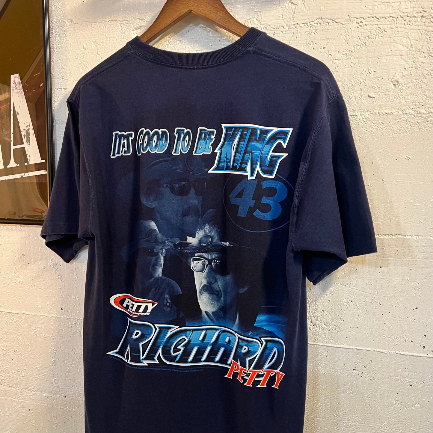 Vintage Y2K Richard Petty Nascar Racing T-Shirt - Size Large - Navy