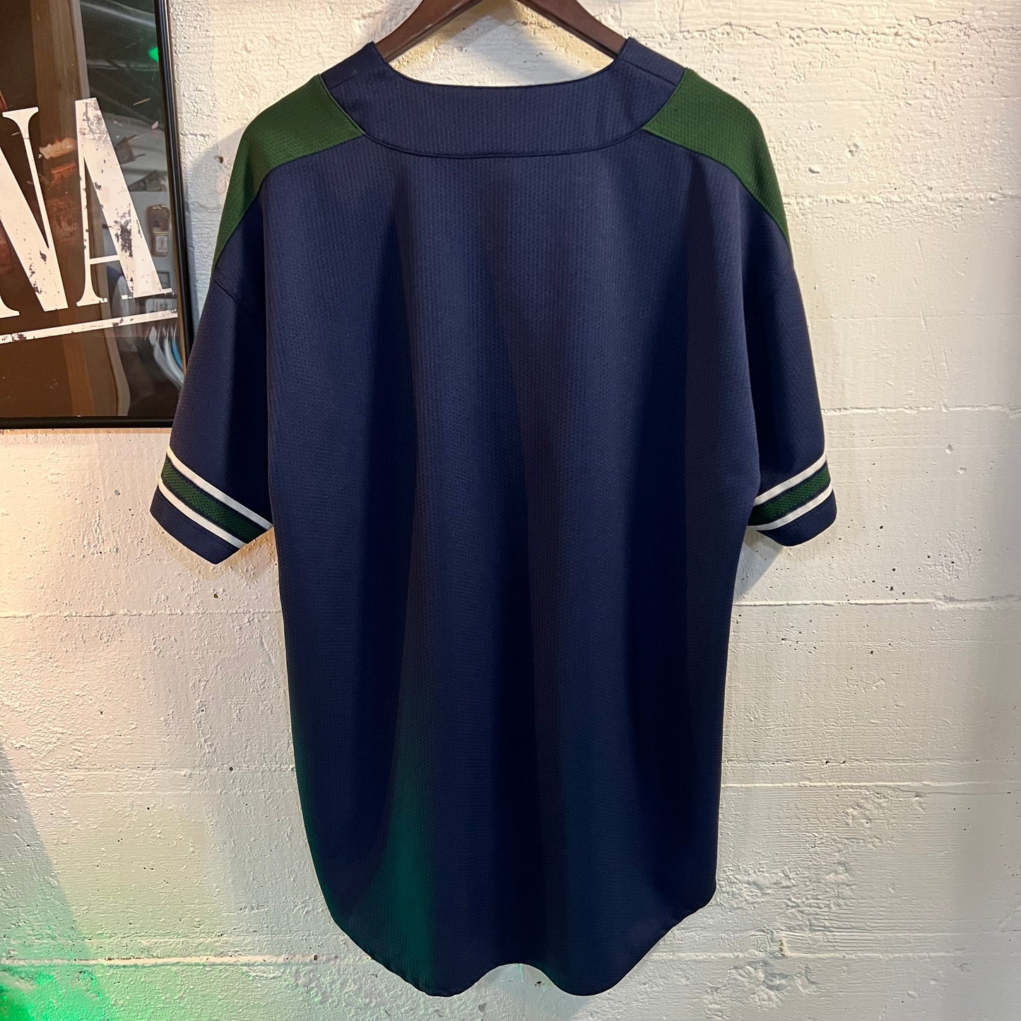 Vintage 90's Milwaukee Brewers Starter Stitched Baseball Jersey - Size XL - Navy/Green/Yellow