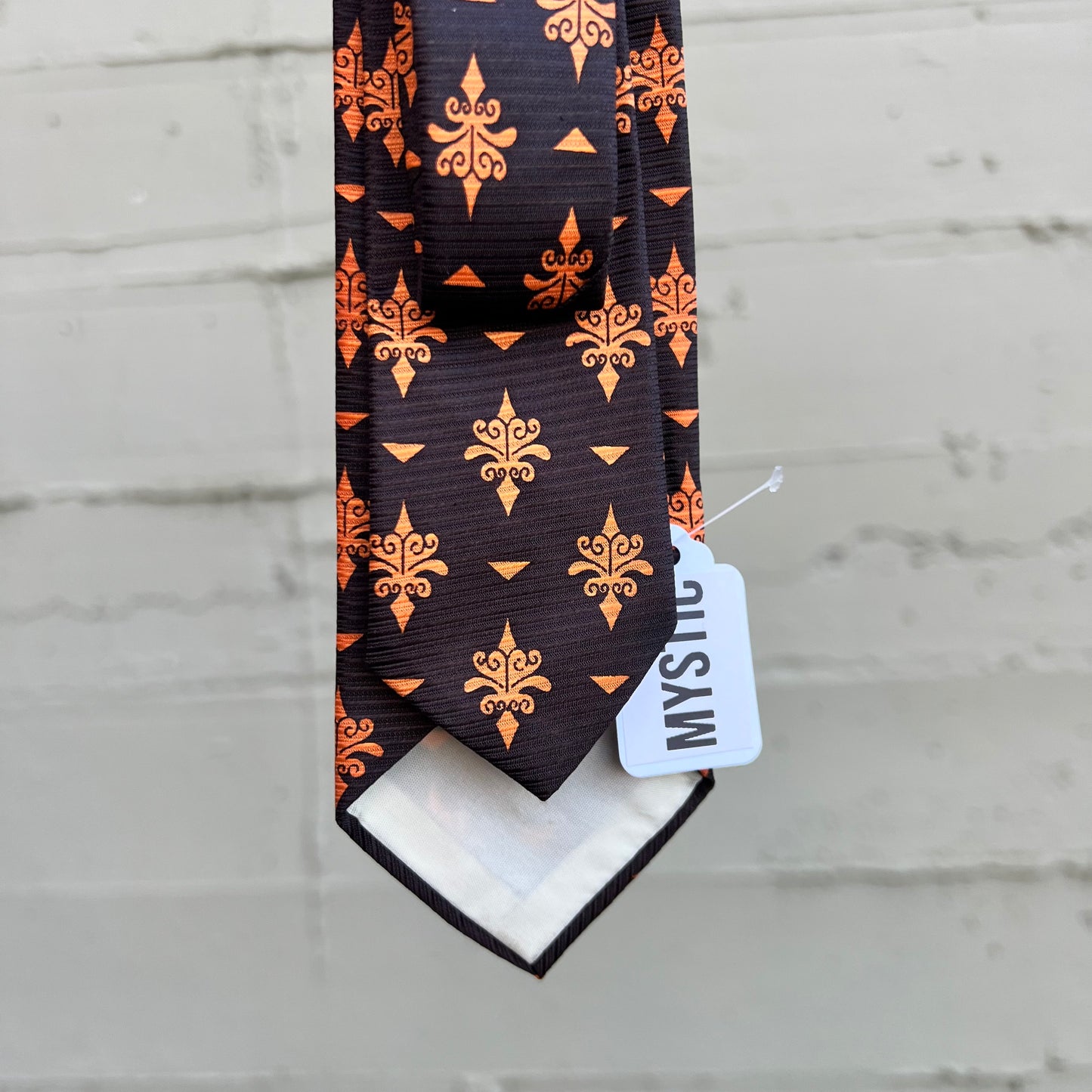 True Vintage 1950's Penney's Towncraft Slim Necktie - Brown/Orange - Made In USA