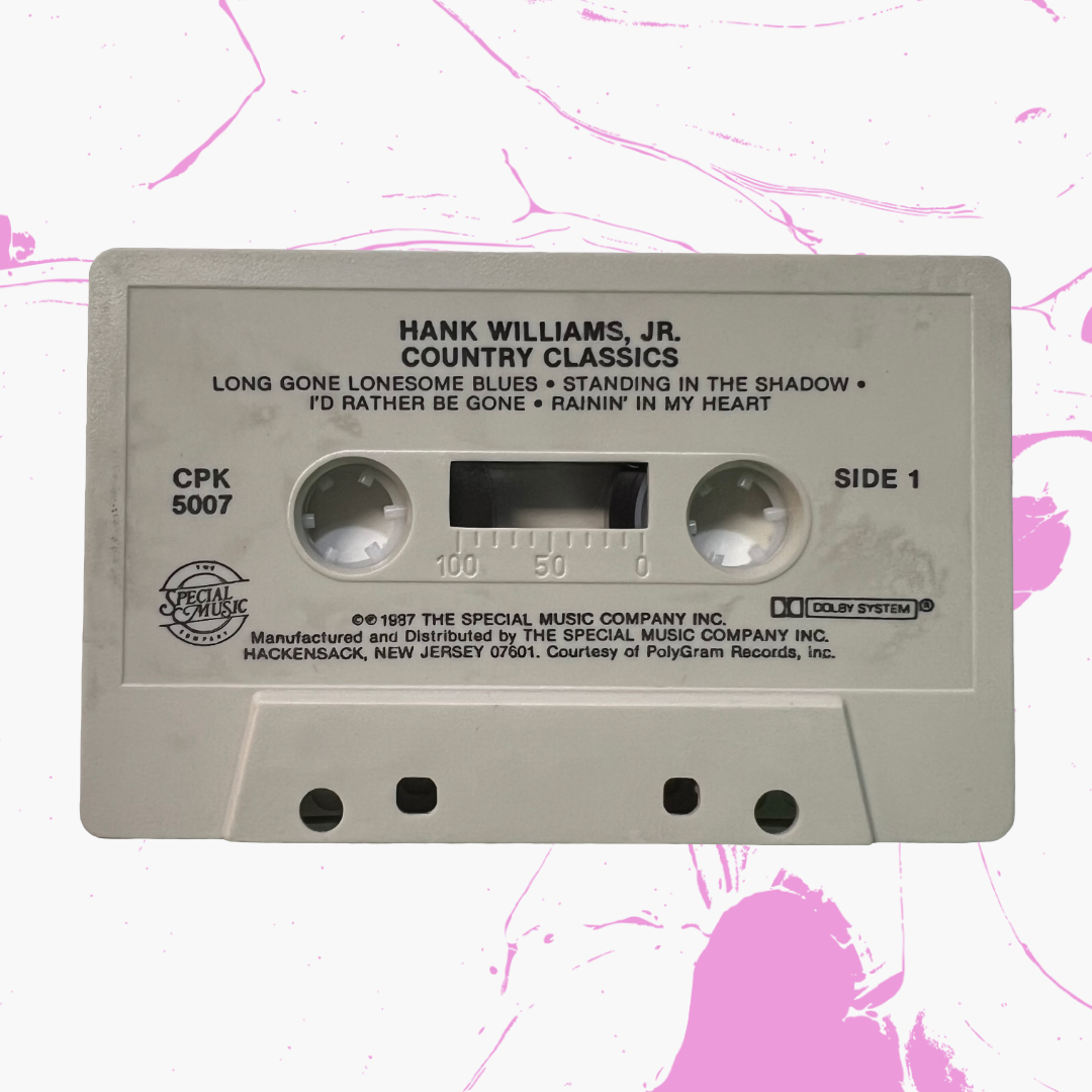 Vintage 1987 Hank Williams Jr. 'Country Classics' Cassette Tape