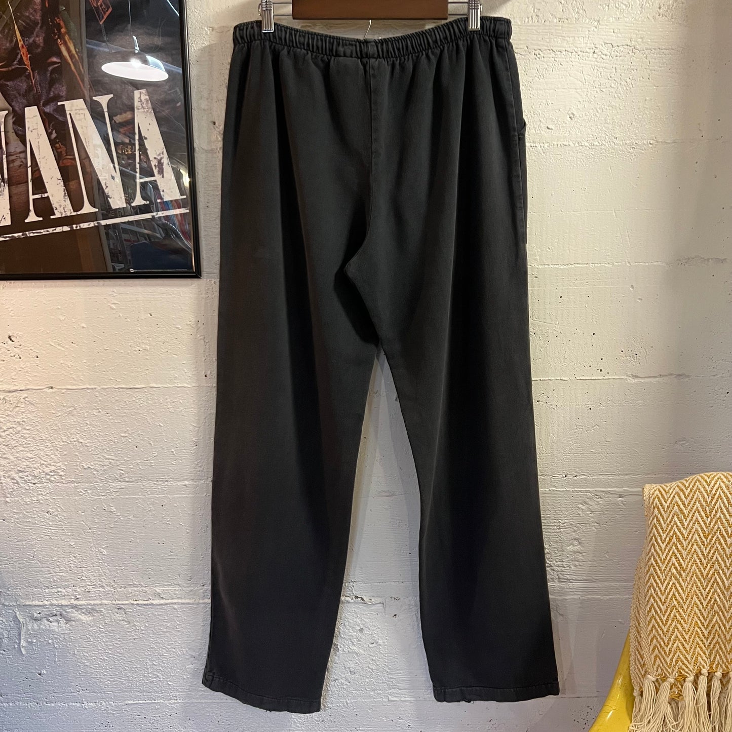Vintage 90’s WEK Faded Baggy Sweatpants - Size Medium - Made In USA - Black