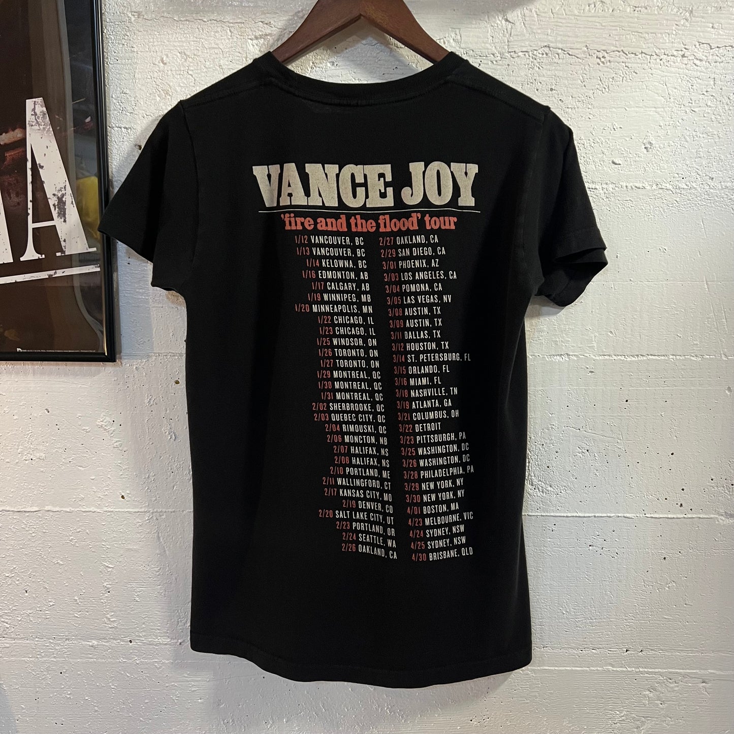 2016 Vance Joy ‘Fire And The Flood’ Tour Baby T-Shirt - Size Medium - Black
