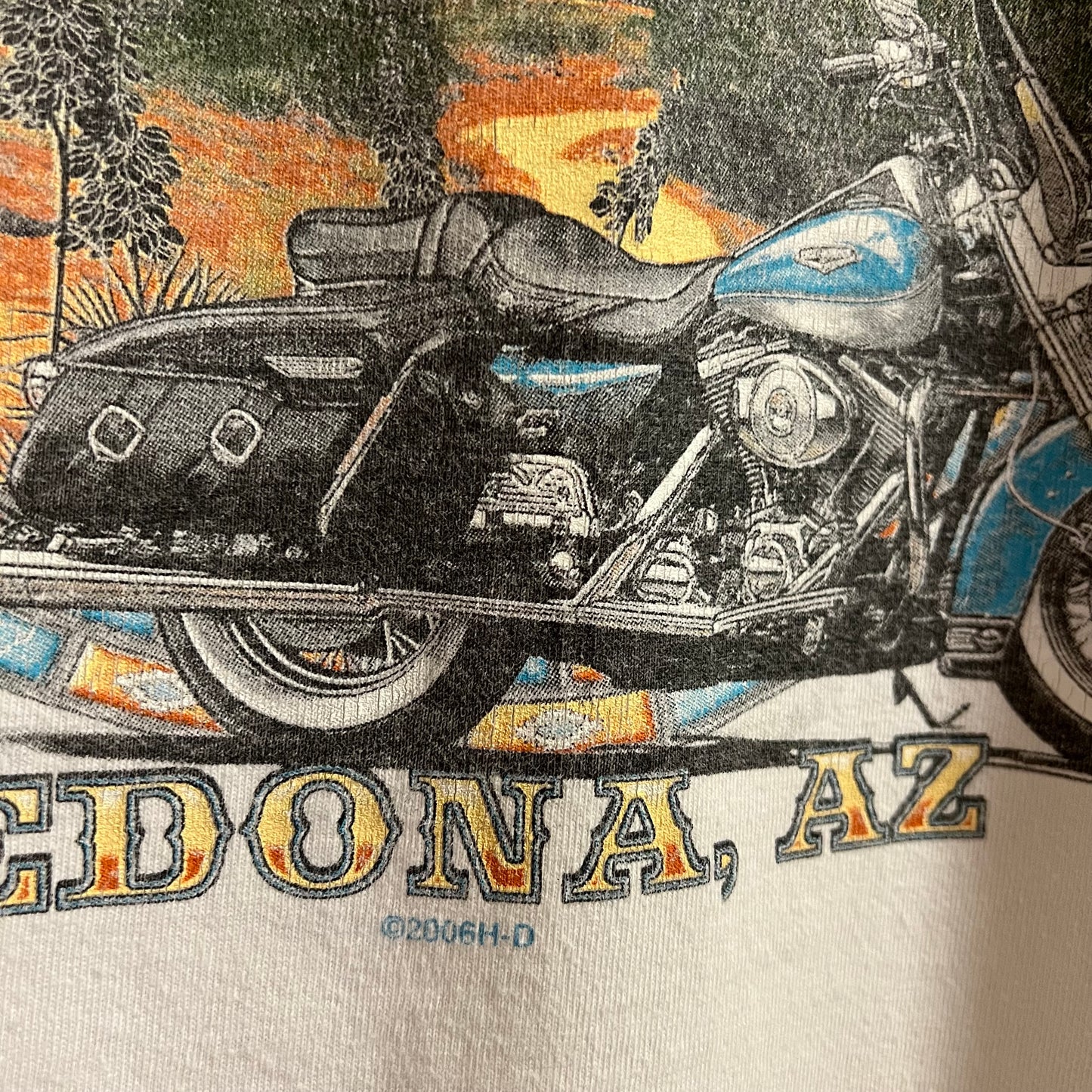 Vintage 2007 Harley Davidson Grand Canyon ‘Sedona, AZ’ Graphic T-Shirt - Size XL - Made In USA - White/Multi