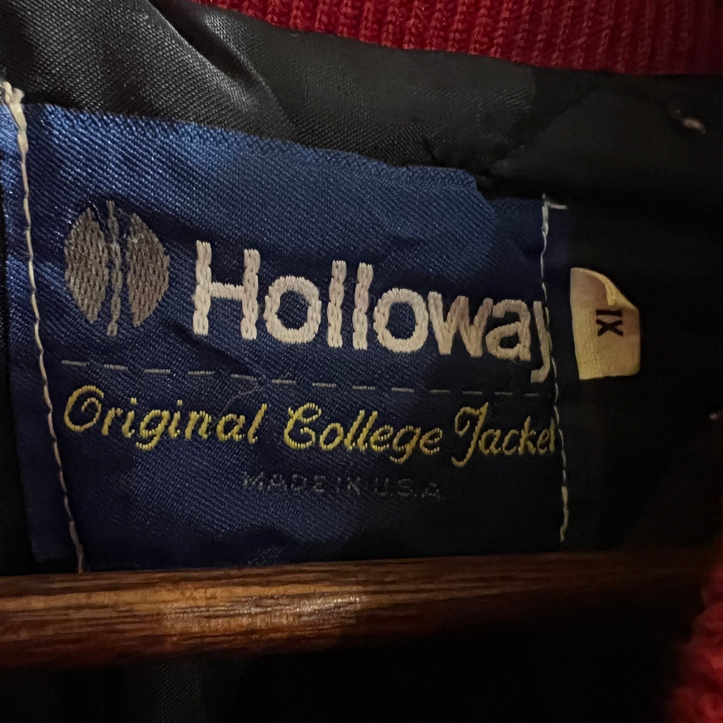 Vintage 2003 Holloway Wool & Leather Varsity Letterman Jacket - Size XL - Made In USA - Red/White