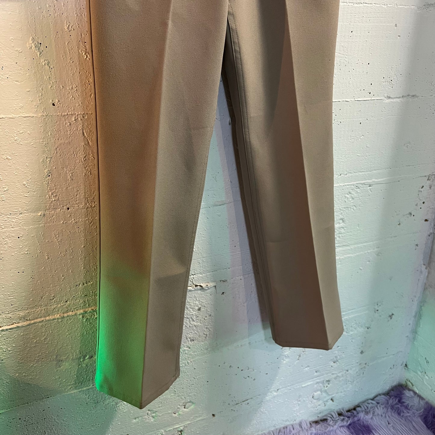 Vintage Late 70's Levi's Sta-Prest Dacron Pants - Size 34" x 30" - Made In USA - Scovill Zipper - Beige