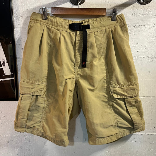 Vintage 90's Gramicci Belted Nylon Cargo Hiking/Climbing Shorts - Size Medium - Made In USA - Beige/Khaki