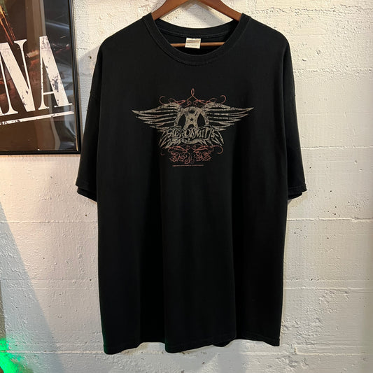 Vintage 2000's Aerosmith Band T-Shirt - Size 2XL - Black