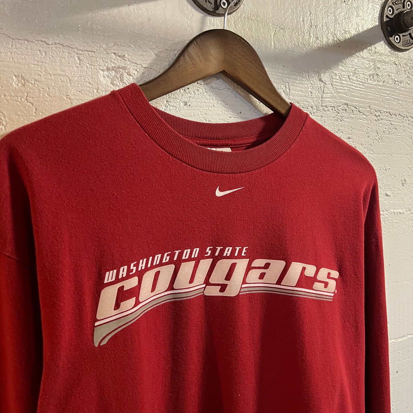 Vintage Nike Team Washington State Cougars Long Sleeve T-Shirt - Size Medium - Maroon/Multi