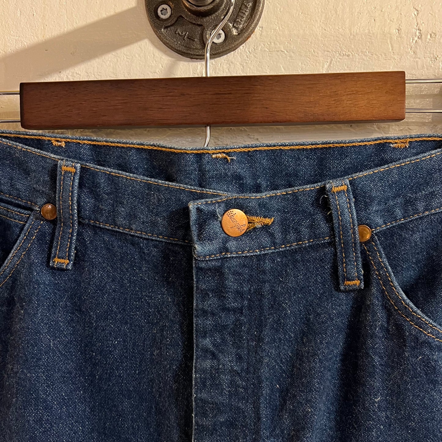 Vintage 90's Wrangler Cowboy Cut Dark Indigo Denim Jeans - Size 32" x 35"- 936PWD - Dark Indigo Denim - 100% Cotton