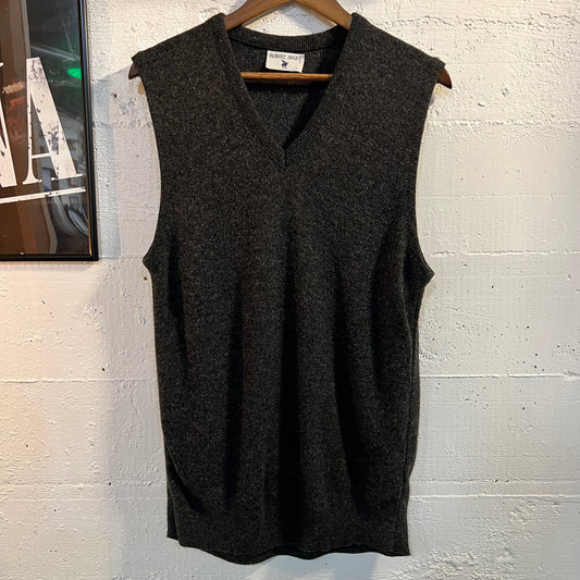 Vintage Robert Bruce Orlon Speckled Sweater Vest - Size Large - Union Made - Dark Grey/Multi