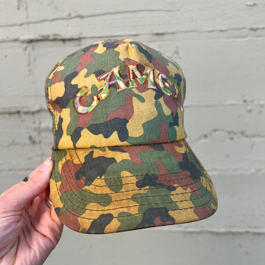 Vintage Camel Cigarettes Embroidered Duck Camo Snapback Hat - O/S - Made In USA - Multi