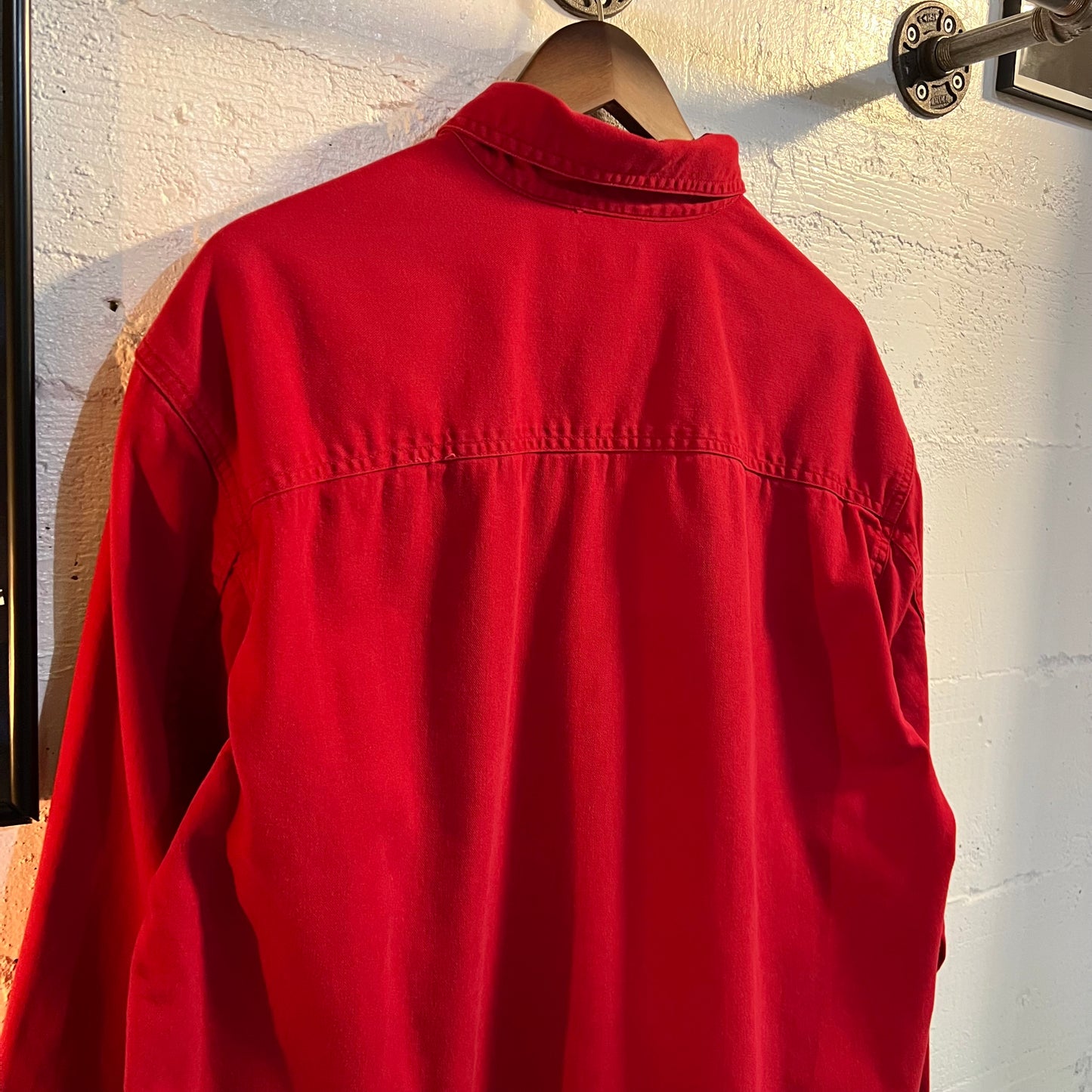 Vintage Levi's Jeans Long Sleeve Button Up Heavy Weight Cotton Shirt - Size Large - Red