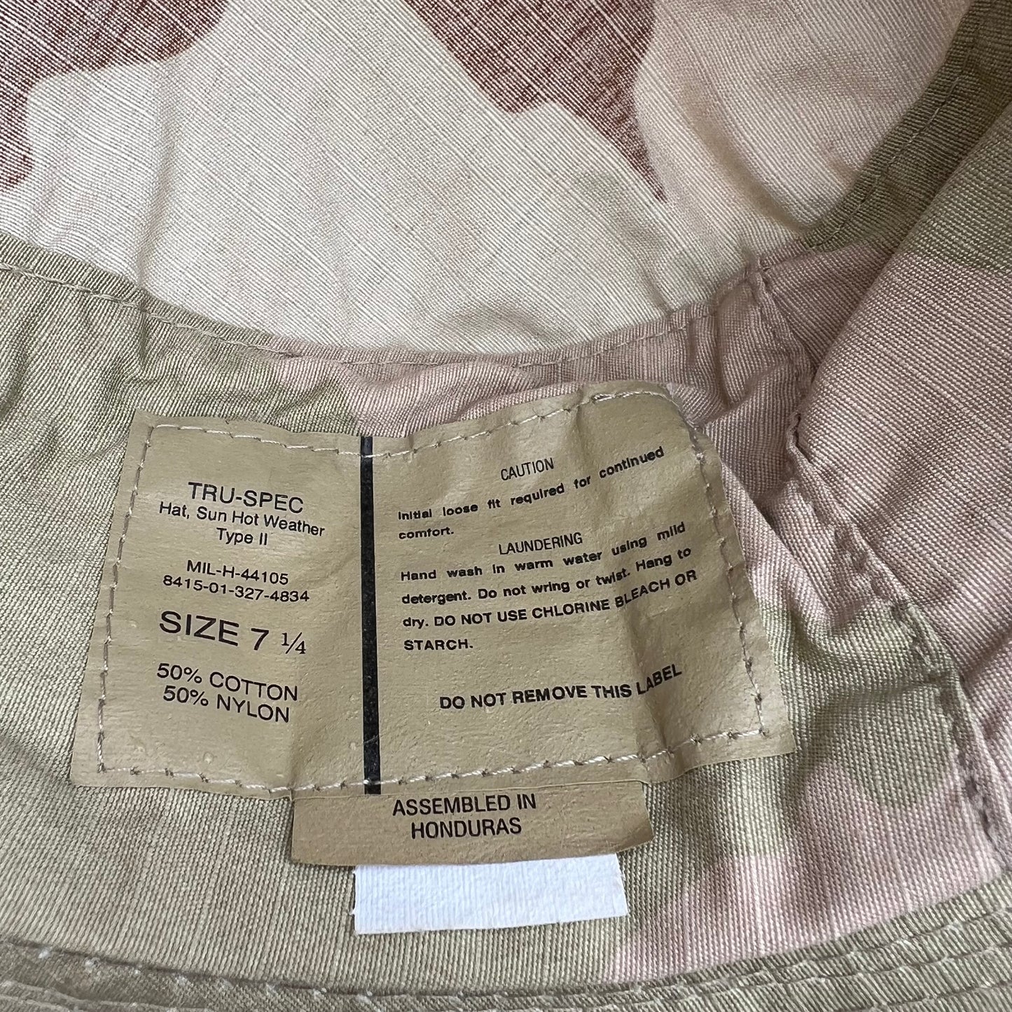 Vintage U.S. Military Hot Weather Desert Camo Boonie Hat  - Size 7 1/4  -  Desert Camo