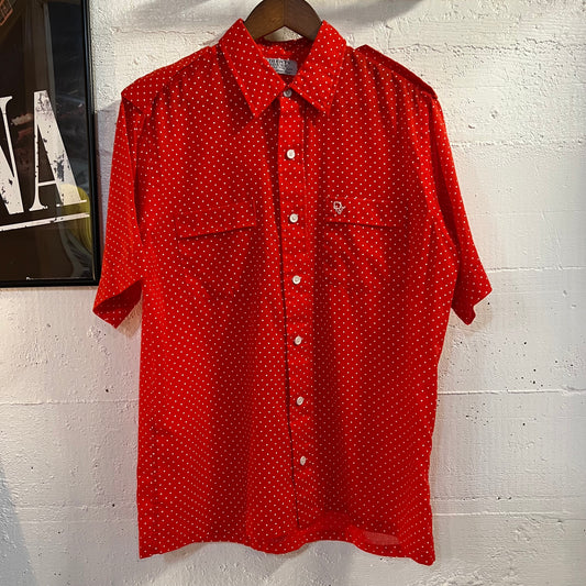 Vintage Liberty House By Christian Dior Polka Dot Short Sleeve Button Up Shirt - Size M/L - Red/White