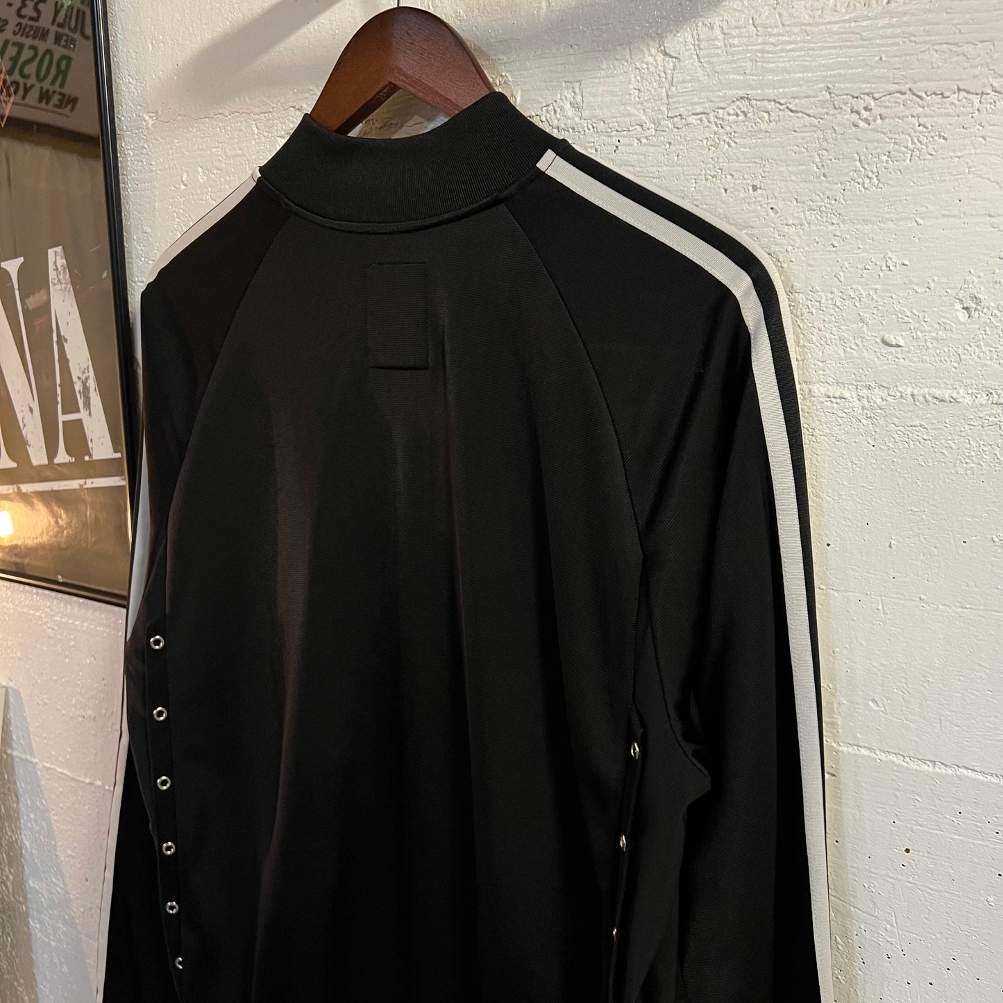 Vintage 2008 Adidas x Jeremy Scott Side Lace Trefoil Track Jacket - Size XL - Black/Black/White