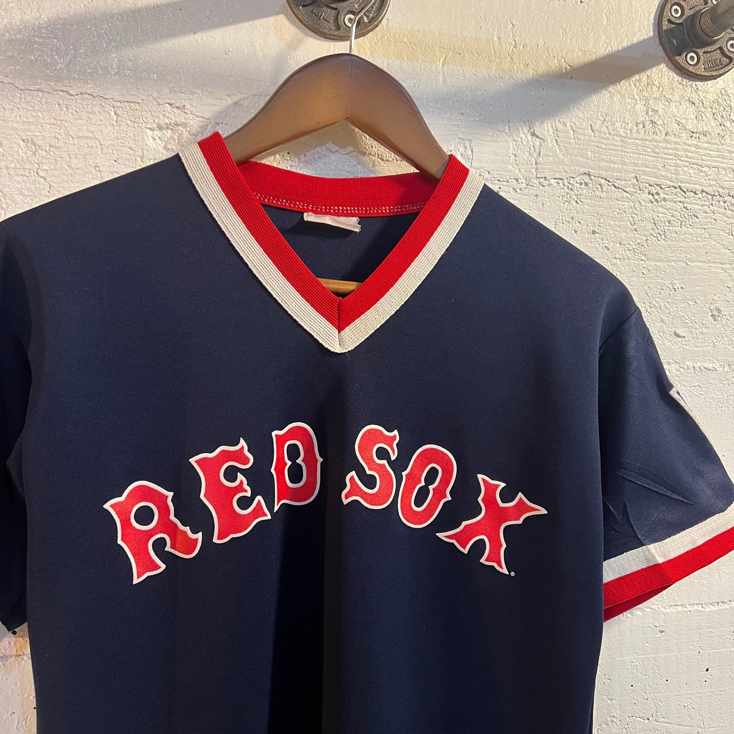 Vintage Majestic Red Sox Little League Baseball Jersey - Size Small - Navy/Red/White