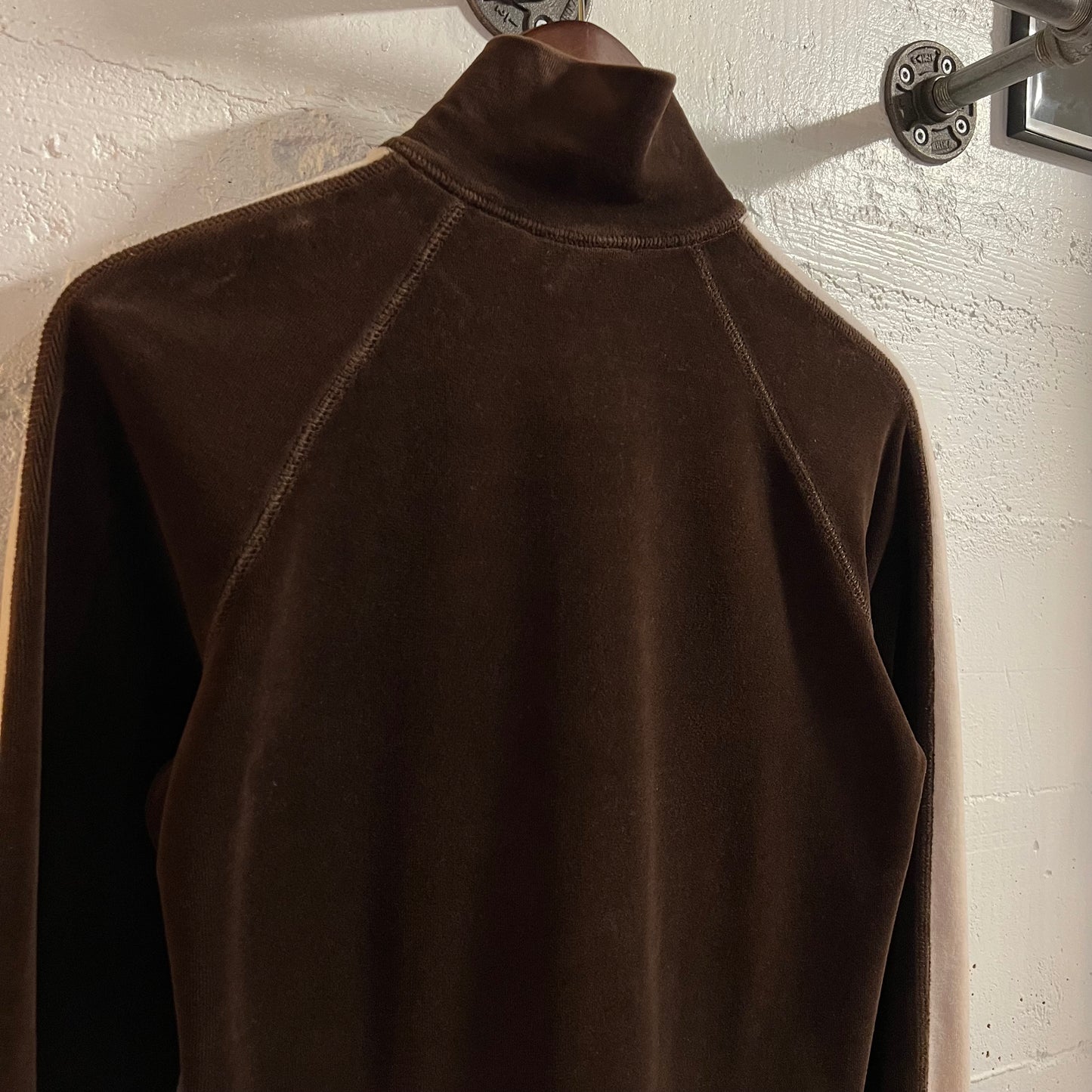 Vintage 2000’s Juicy Couture Velour Zip Up Track Jacket - Size Medium - Made In USA - Brown/Pink