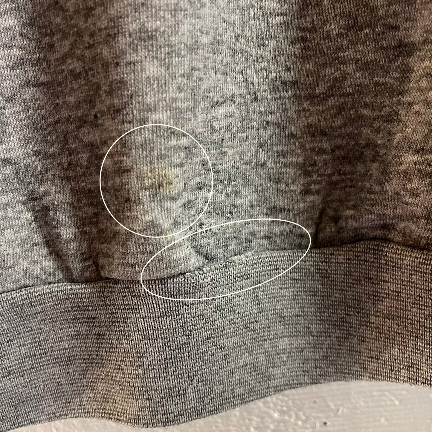 Vintage 80’s Humptulips, Washington Puff Print Raglan Sleeve Crewneck Sweatshirt - Size XL - Made In USA - Heather Grey/Multi