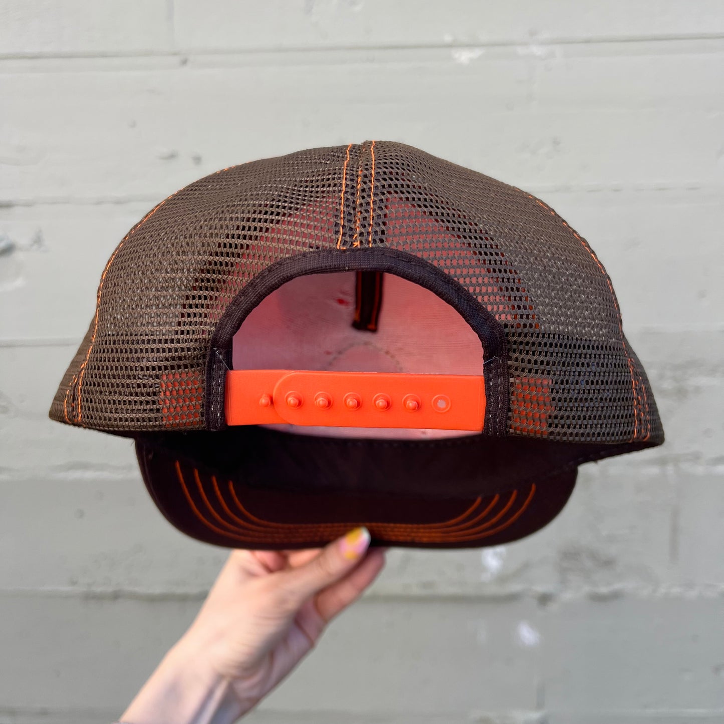 Vintage 1970's 'Barko Loaders' Embroidered Patch Contrast Stitch Mesh Back Semco Brand Trucker Hat - O/S - Made In USA
