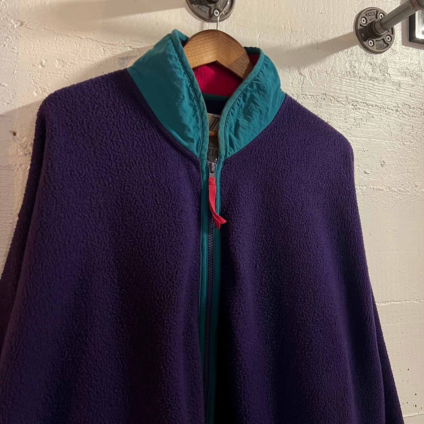 Vintage Venezia Vitale Zip Up Fleece Jacket - Size XL - Purple/Teal/Pink