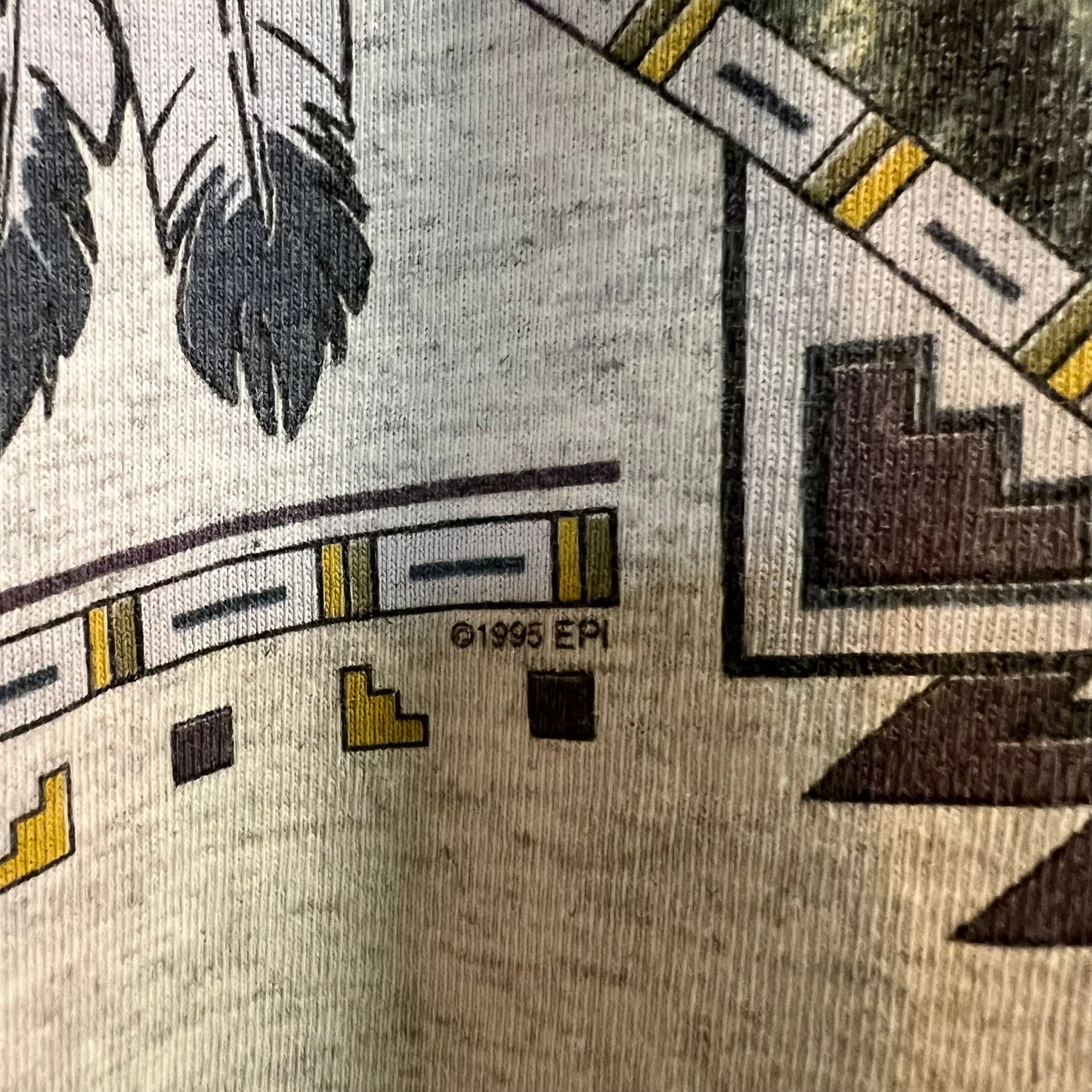 Vintage 1995 Homer Alaska Native Wolf Single Stitch Layered T-Shirt - Size Large - Made In USA