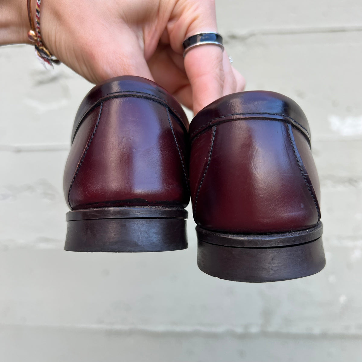 True Vintage 1960's Sears Merri-Mocs Oxblood Leather Loafers - Size 5.5B (Standard) - Made In USA - Style 16400