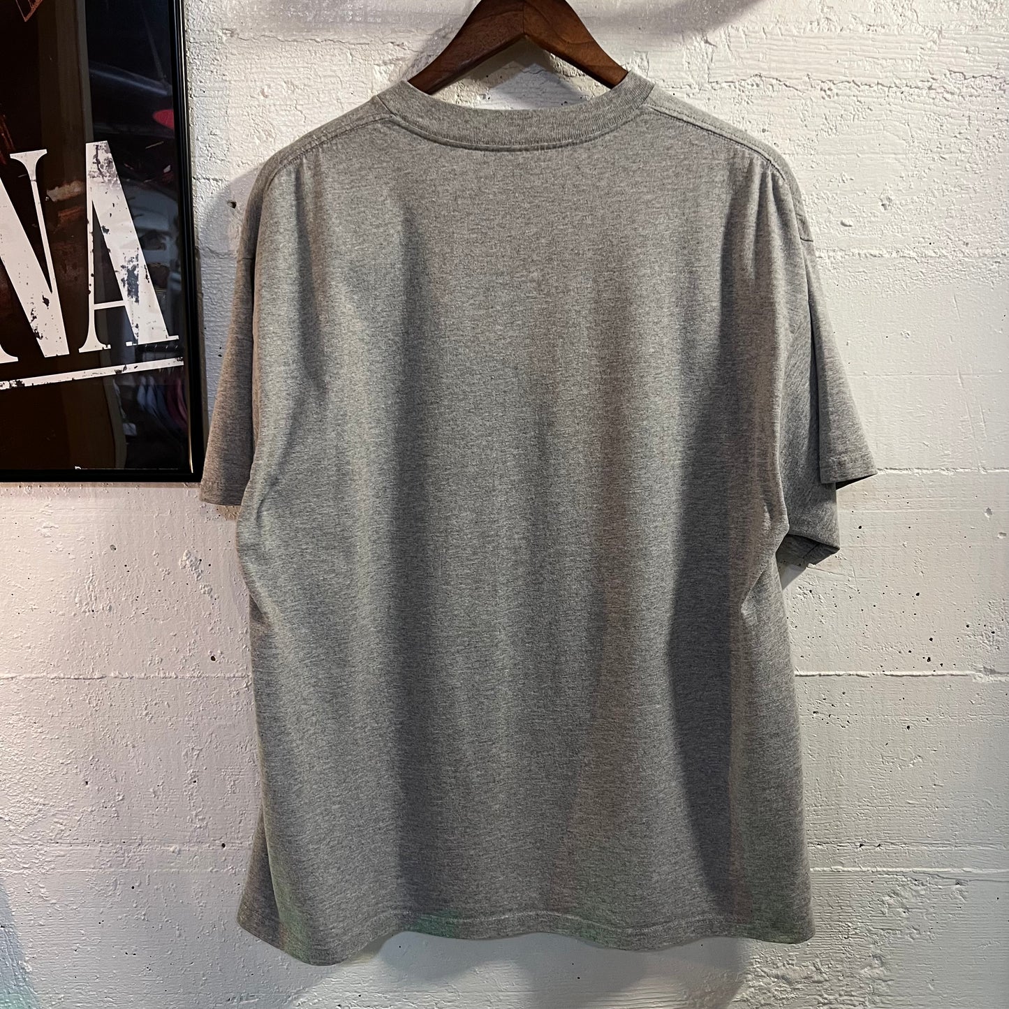 Vintage Peanuts 'Snoopy & Woodstock' Puff Print Christmas T-Shirt - Size XL - Heather Grey