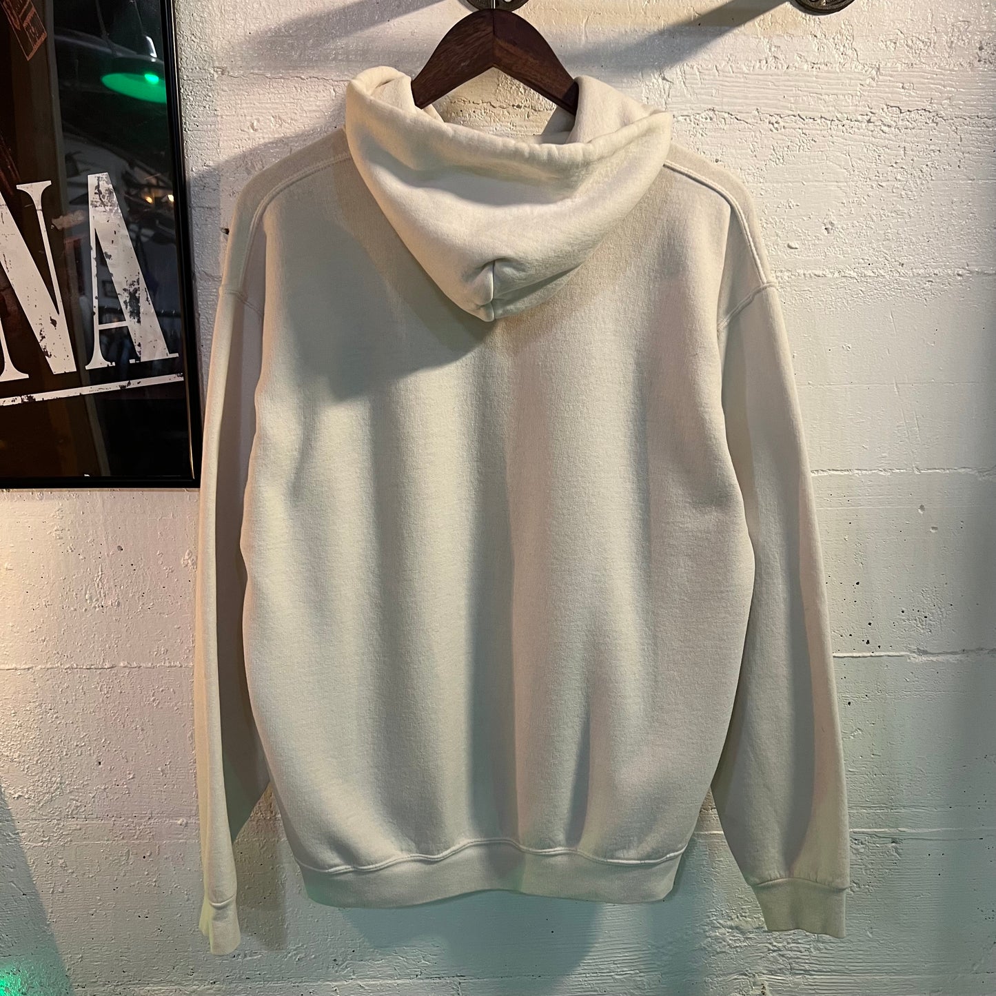 Vintage 2000's Wright State Collegiate Arch Logo Hoodie - Size Large - White/Green/Yellow - Distressed