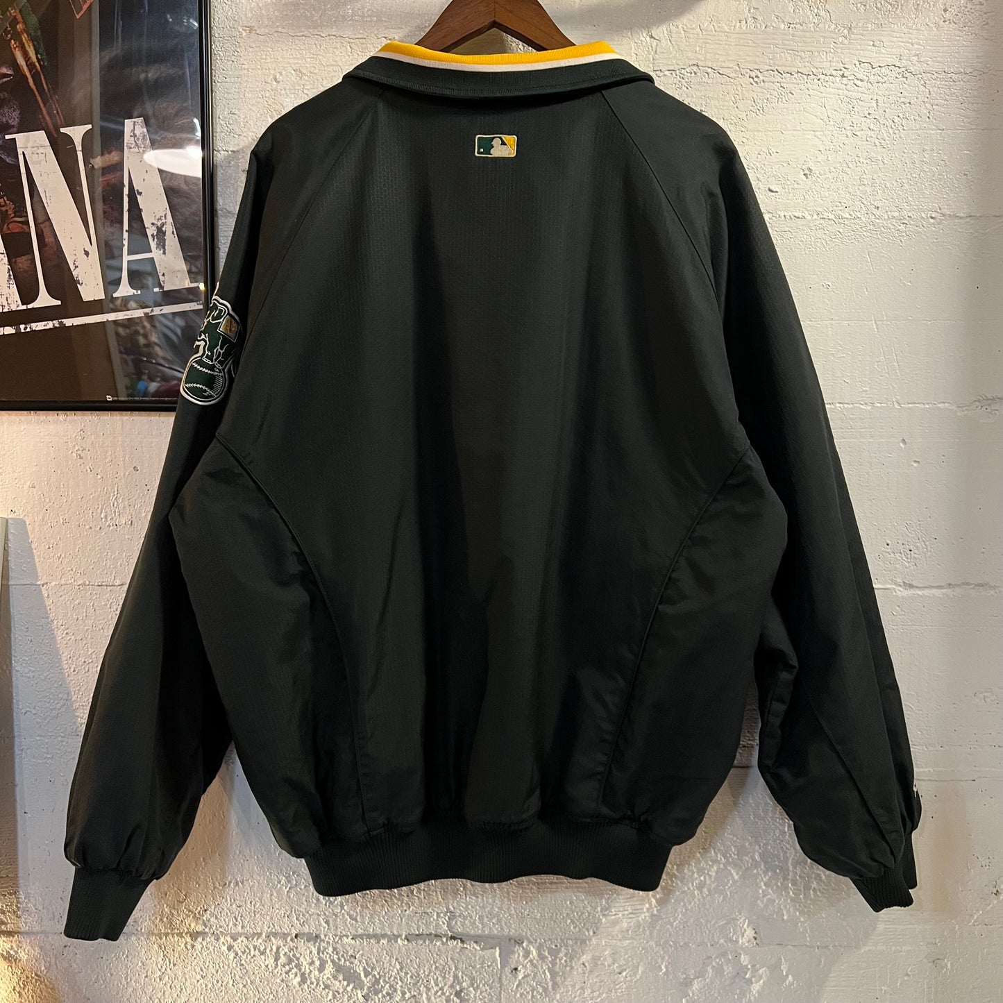 Vintage 90's Oakland Athletics Majestic Authentic Zip Up Jacket - Size XL - Green/Yellow
