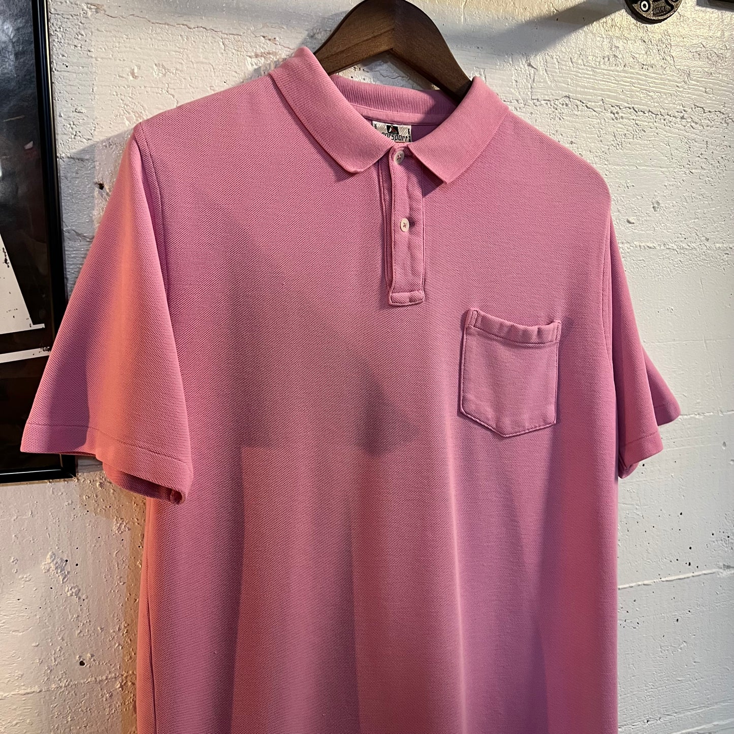 Vintage Norsport Polo Short Sleeve Shirt - Size Large - Pink