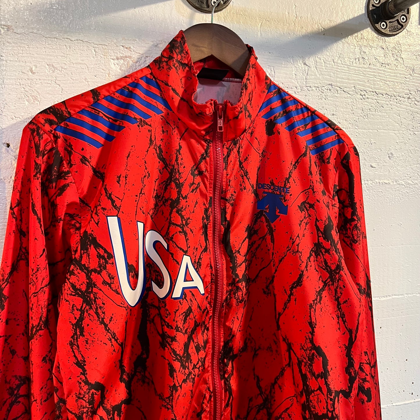 Vintage Descente Team USA Cycling Jersey Windbreaker Jacket - Size Small - Made In USA