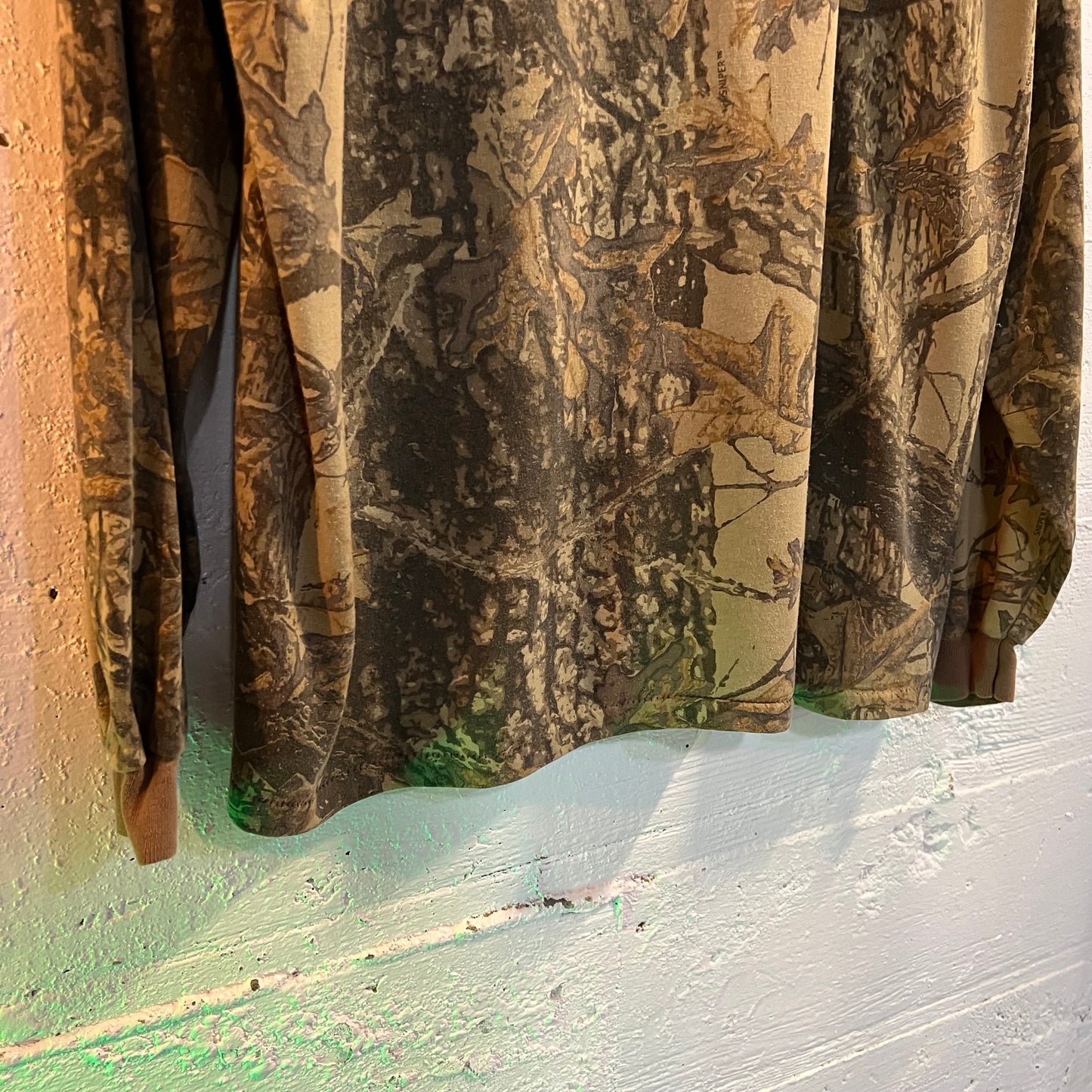 True Vintage Sniper Tree Camo Single Stitch Long Sleeve T-Shirt - Size XXL - Made In USA - Earthtoned