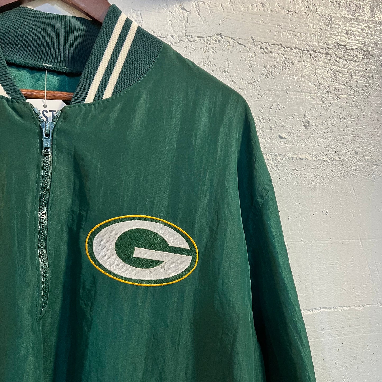 Vintage Green Bay Packers 1/4 Zip Starter Jacket - Size Large - Made In USA