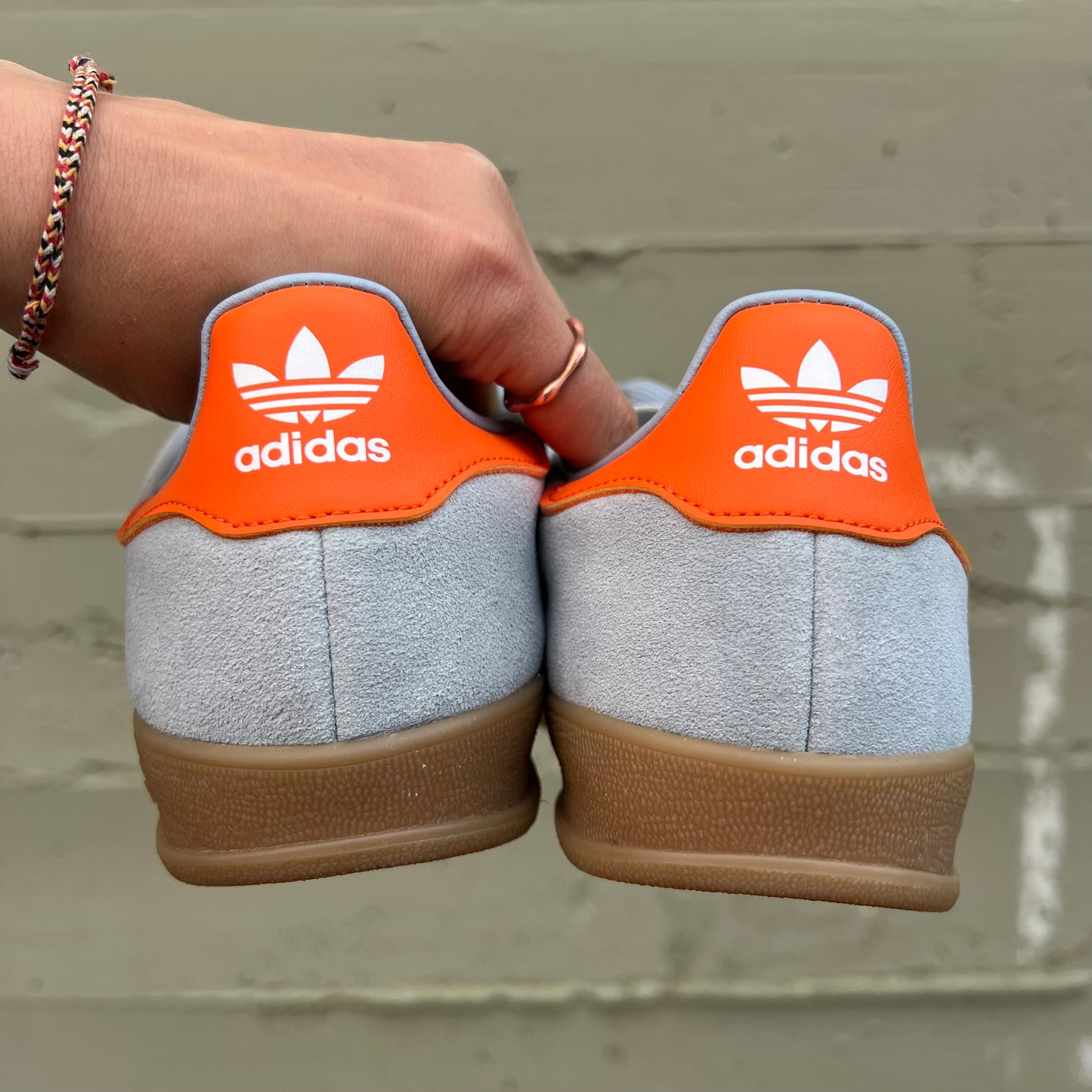 *Pre-Owned* Adidas Gazelle Indoor 'Wonder Blue' Sneakers - Size 9M/10.5W - Wonder-Blue/Orange/Gum - JH5405