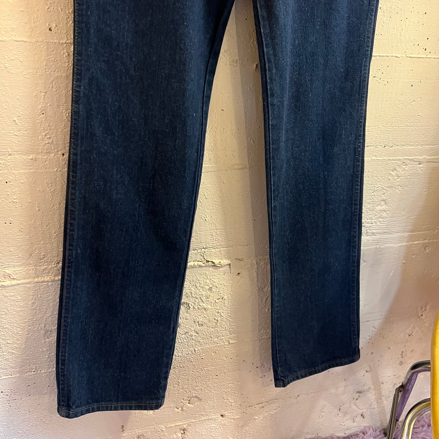 Vintage 90's Wrangler Cowboy Cut Dark Indigo Denim Jeans - Size 32" x 35"- 936PWD - Dark Indigo Denim - 100% Cotton