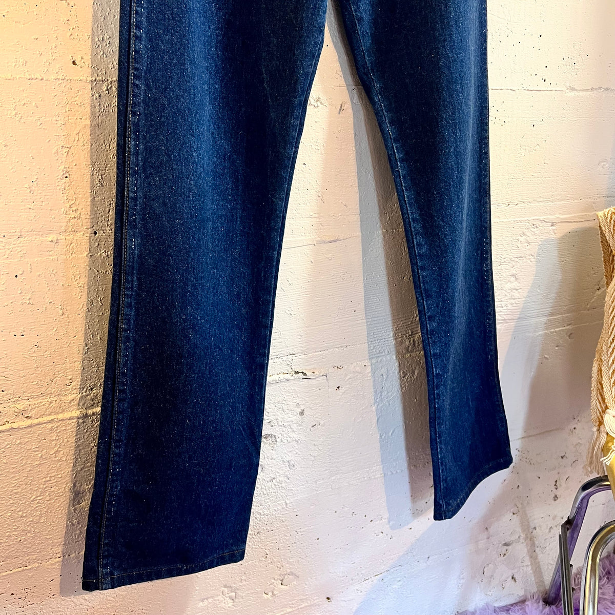 True Vintage 1970's Wrangler 13MWZ Cowboy Cut Dark Wash Indigo Denim Jeans - Size 32 (29" x 32") - Made In USA - Ideal Zipper