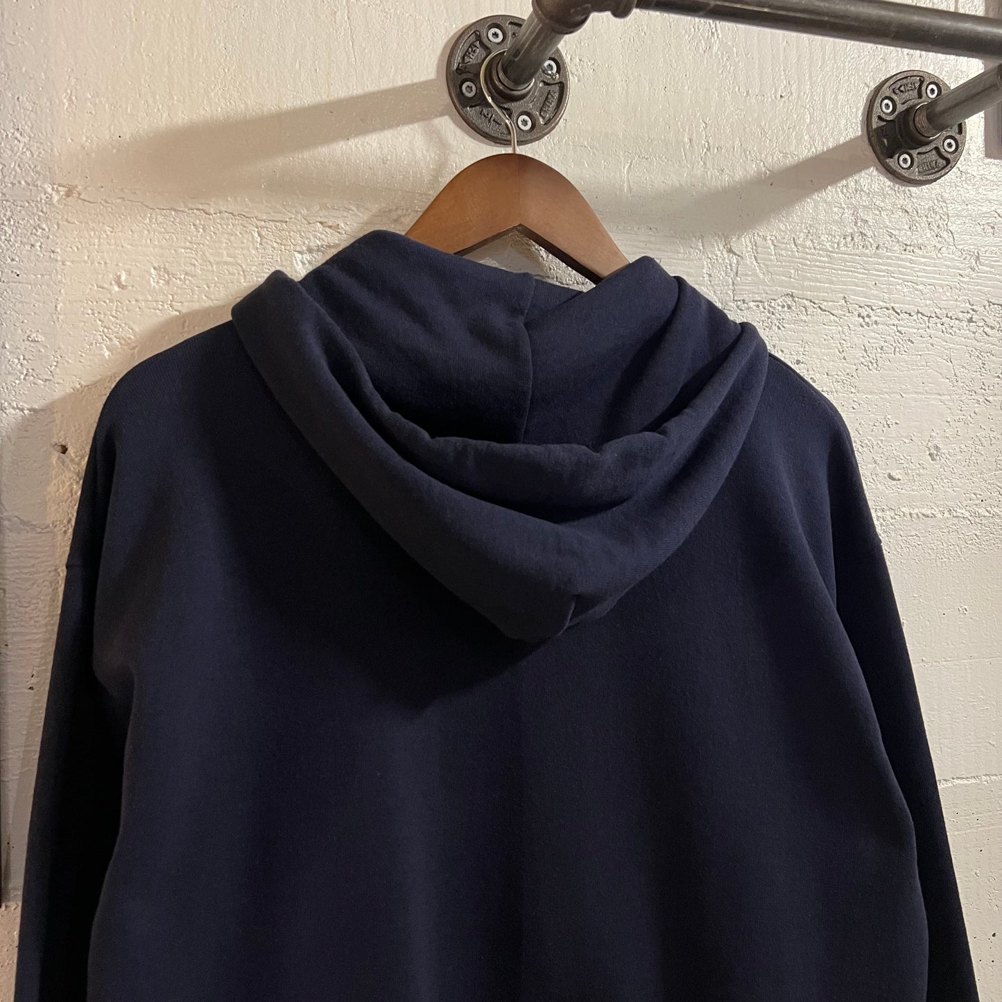 Vintage 80’s Jerzees ‘First Place’ Full Zip Hoodie Sweatshirt - Size Large - Made In USA - Navy