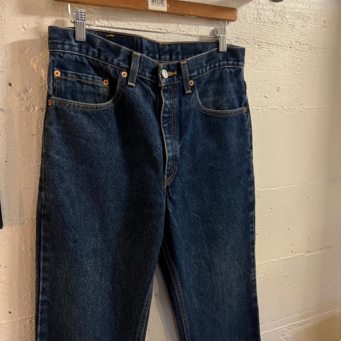 Vintage 90's Levi's 517 Boot Cut Dark Wash Denim Jeans - 30" x 32" - Made In USA - Dark Wash Indigo