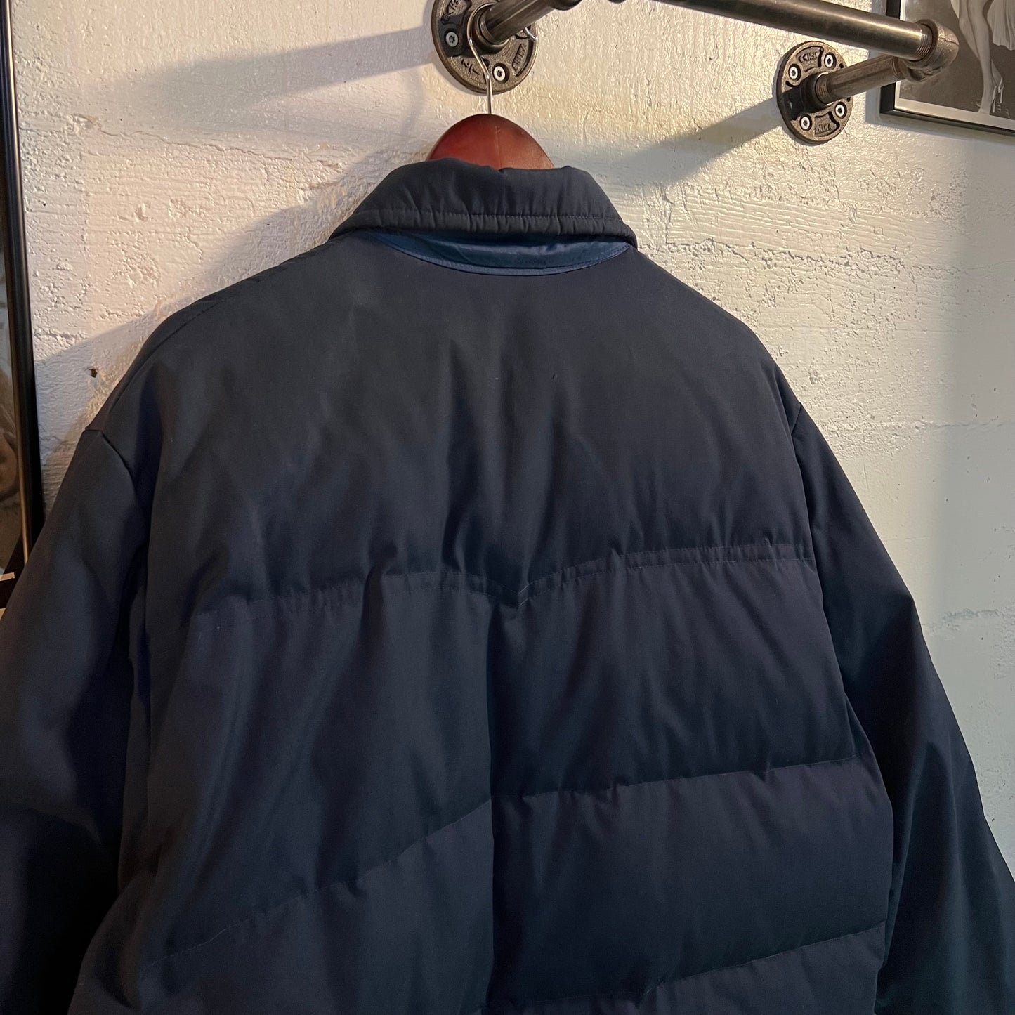 Vintage 1970's JCPenney Towncraft Goose Down Insulated Western Yoke Winter Jacket - Size L/XL - Navy