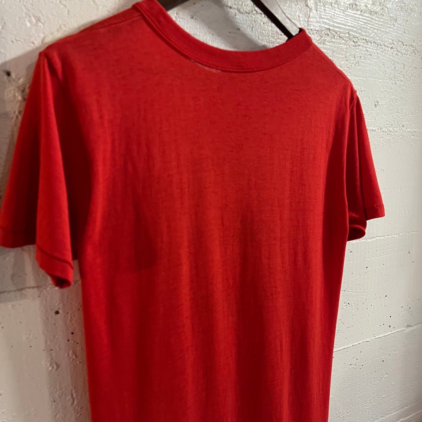 Vintage 80’s Distressed Champion Connecticut Soccer School Single Stitch T-Shirt - Size Large - Made In USA - Red/White/Blue