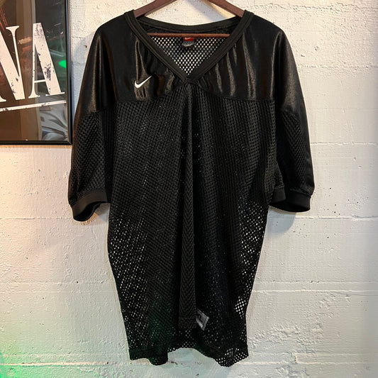 Vintage Nike Team Mesh Football Style Jersey - Size 2XL - Black
