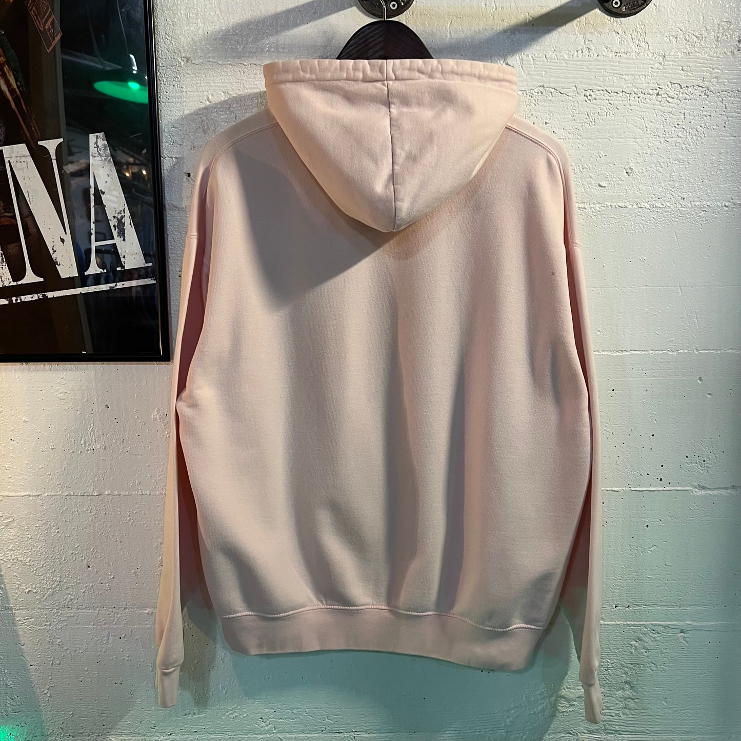 Vintage Faded Distressed Rag Wear Blank Hoodie Sweatshirt - Size Large - Pink