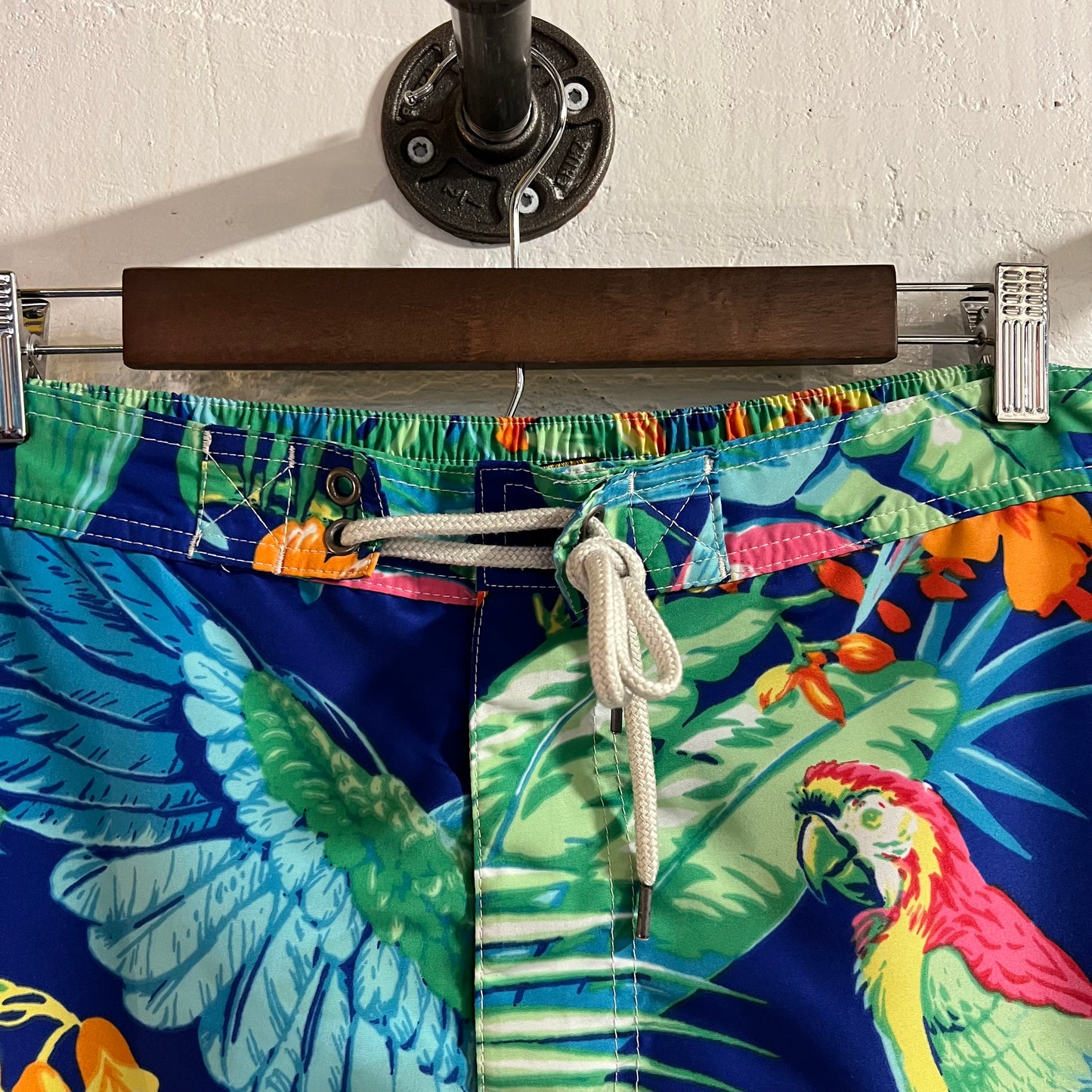 Polo Ralph Lauren Swimwear Tropical Print Swim Trunks - Size Medium - Blue/Multi