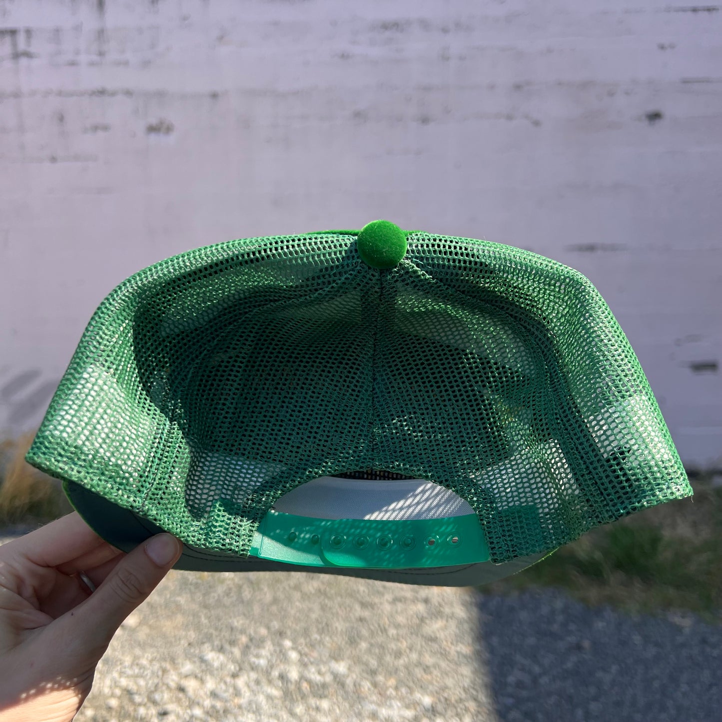 Vintage 1970's Wauna Technical Mesh Snapback Hat - O/S - Made In USA - Green/Yellow