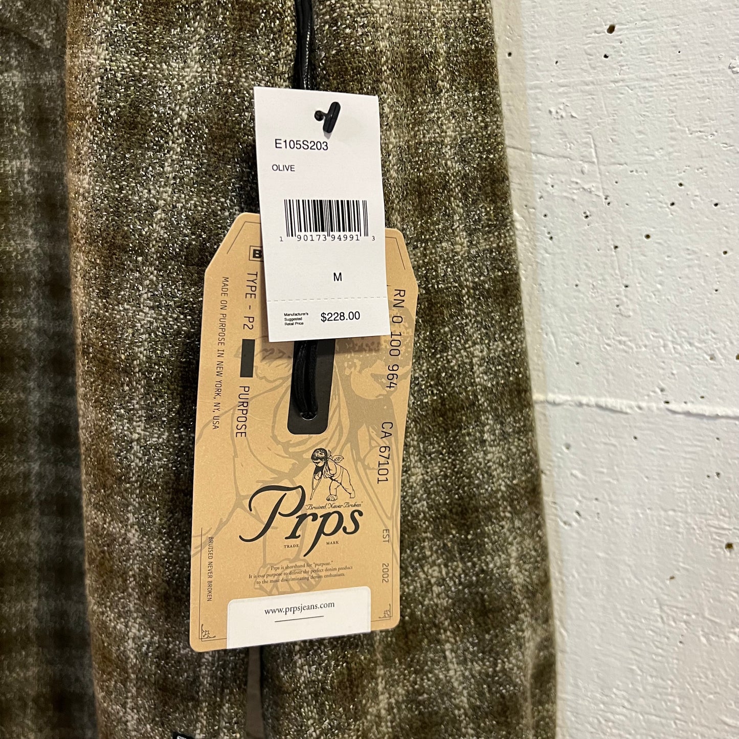 *New* Prps Blend Western Snap Long Sleeve Shirt - Size Medium - Olive