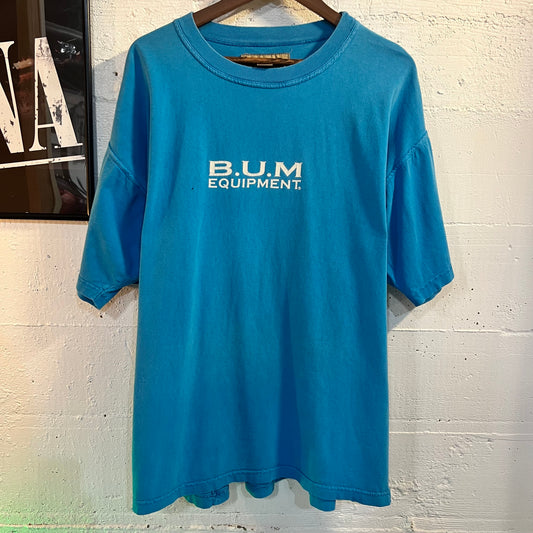 Vintage 90’s Distressed B.U.M Equipment T-Shirt - Size XL - Blue/White