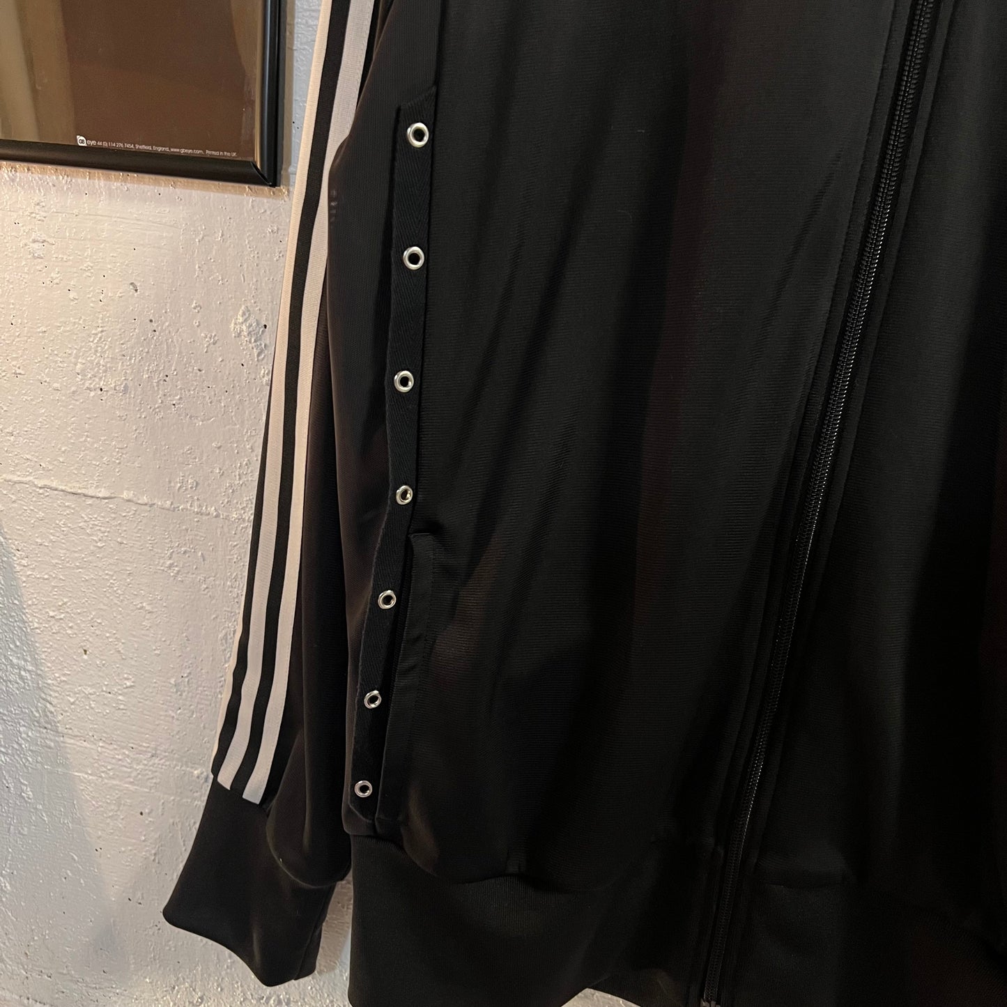 Vintage 2008 Adidas x Jeremy Scott Side Lace Trefoil Track Jacket - Size XL - Black/Black/White