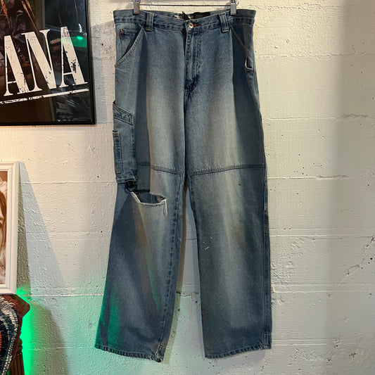 Vintage Distressed Plugg Carpenter Baggy Denim Jeans - Size 32x32 - Medium Wash