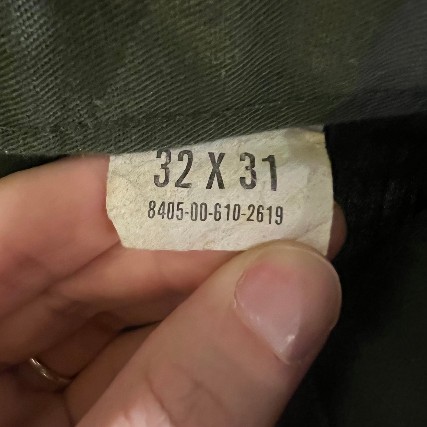 Vintage 1980's U.S. Military (USGI) OG-507 Durable Press UtilityTrousers - Size 32x31 - Olive Drab Green