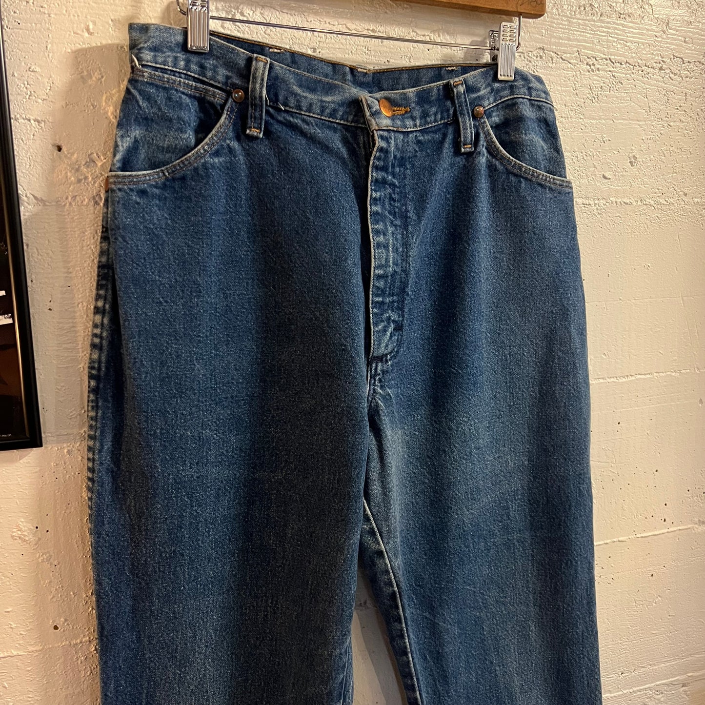 Vintage 90's Wrangler Women's Cowboy Cut High Rise Denim Jeans - Size 13/14 X 32 -  Made In USA - 12MWZG